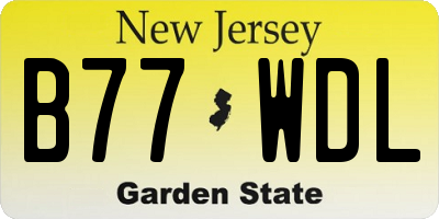 NJ license plate B77WDL