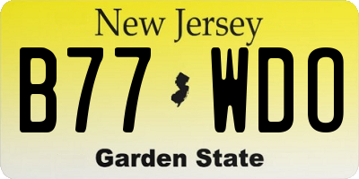 NJ license plate B77WDO