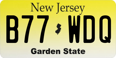 NJ license plate B77WDQ