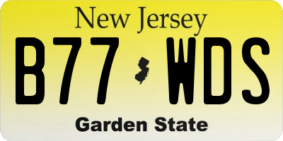 NJ license plate B77WDS