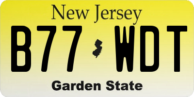 NJ license plate B77WDT