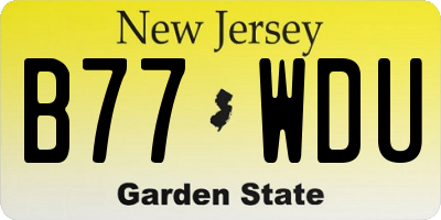 NJ license plate B77WDU