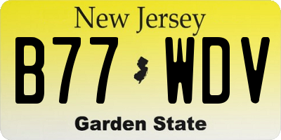 NJ license plate B77WDV
