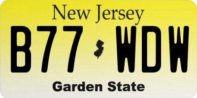 NJ license plate B77WDW