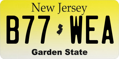 NJ license plate B77WEA