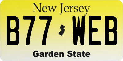 NJ license plate B77WEB