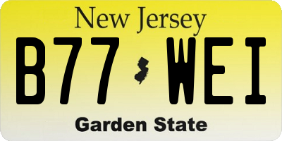 NJ license plate B77WEI
