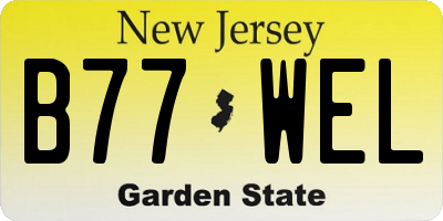 NJ license plate B77WEL
