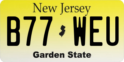 NJ license plate B77WEU