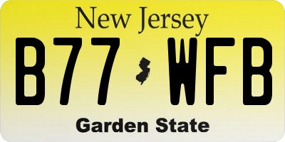 NJ license plate B77WFB