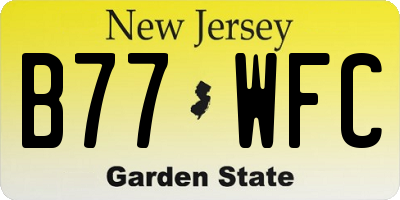 NJ license plate B77WFC