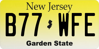 NJ license plate B77WFE