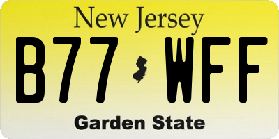NJ license plate B77WFF