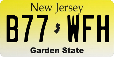 NJ license plate B77WFH