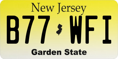 NJ license plate B77WFI