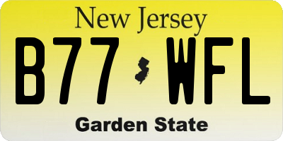 NJ license plate B77WFL