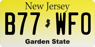 NJ license plate B77WFO