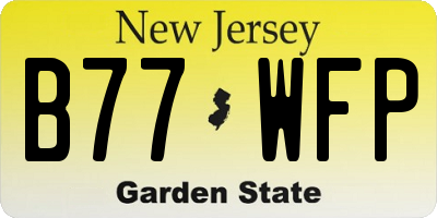 NJ license plate B77WFP