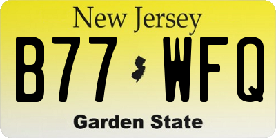 NJ license plate B77WFQ