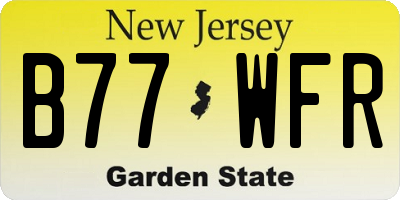 NJ license plate B77WFR