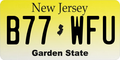 NJ license plate B77WFU