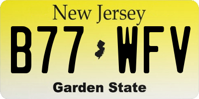 NJ license plate B77WFV
