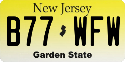 NJ license plate B77WFW