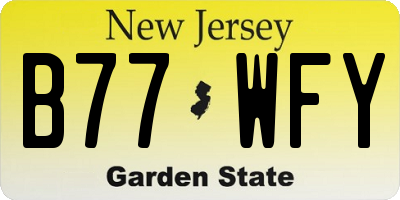 NJ license plate B77WFY
