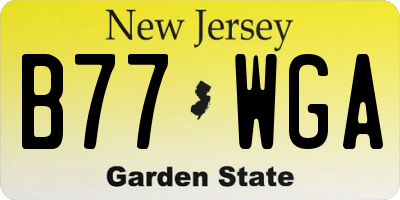 NJ license plate B77WGA