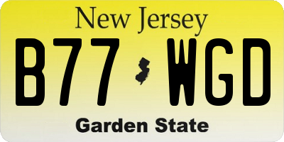 NJ license plate B77WGD