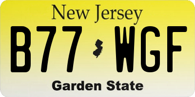 NJ license plate B77WGF