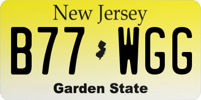 NJ license plate B77WGG