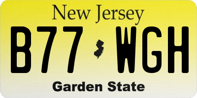 NJ license plate B77WGH