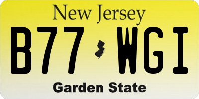 NJ license plate B77WGI