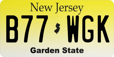 NJ license plate B77WGK