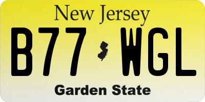 NJ license plate B77WGL