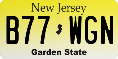 NJ license plate B77WGN