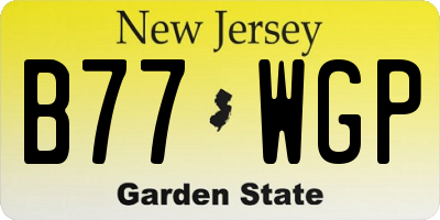 NJ license plate B77WGP