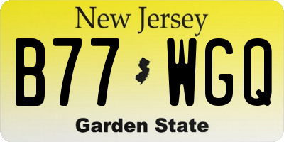NJ license plate B77WGQ