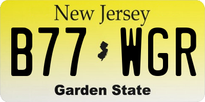 NJ license plate B77WGR