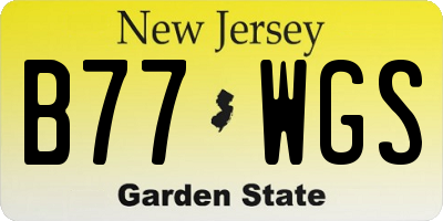 NJ license plate B77WGS