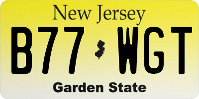 NJ license plate B77WGT