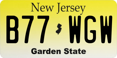 NJ license plate B77WGW