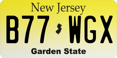 NJ license plate B77WGX