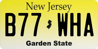 NJ license plate B77WHA