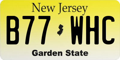 NJ license plate B77WHC
