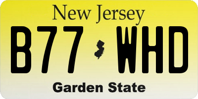 NJ license plate B77WHD