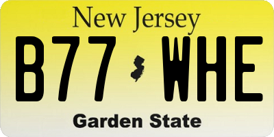 NJ license plate B77WHE