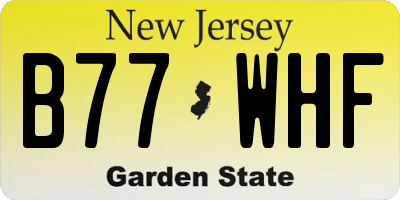 NJ license plate B77WHF