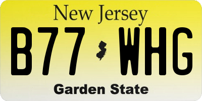 NJ license plate B77WHG
